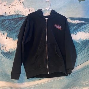 Oversized Black Zip-Up Hoodie